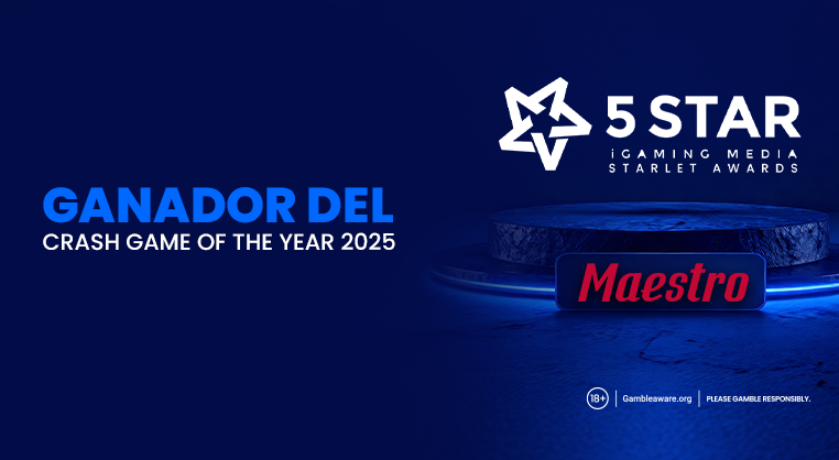 Maestro gana el premio "Crash Game of the Year 2025" en los 5 Star iGaming Media Starlet Awards